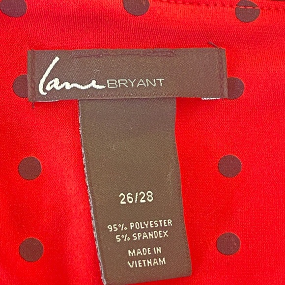 Women’s LANE BRYANT Red Polka Dot Dress Size 26/28 with belt - Picture 7 of 8